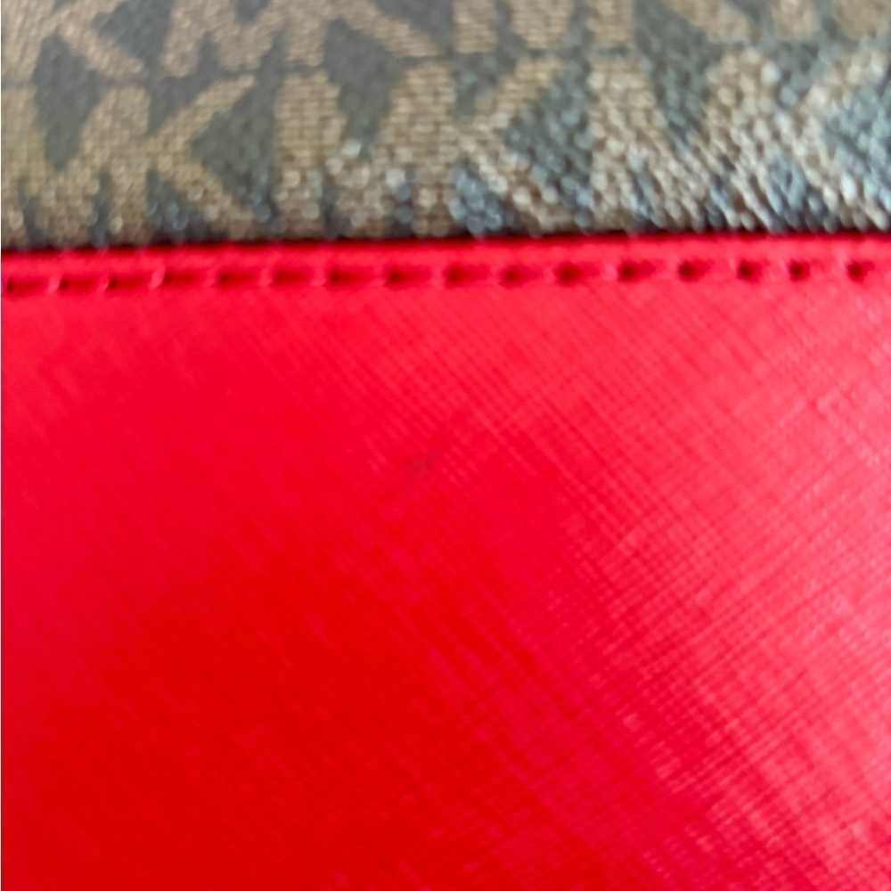 Michael Kors Savannah Large Satchel Bag in Scarlet Red – Leather Handbag - Picture 13 of 14